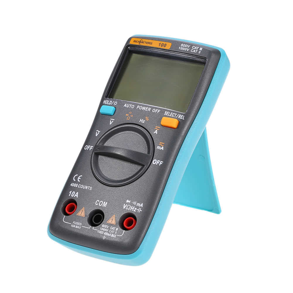 LCD Digital Multimeter DMM Detector DC AC Voltage Voltmeter Ohm Meter Current Resistance Diode Capaticance Frequency Duty Ammeter Tester