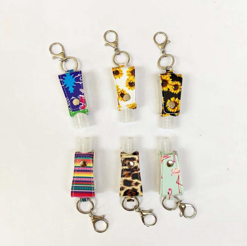 Leather Cover Bottle Sleeve for 30ml Hand Sanitizer Women Backpack Pendant Keychain Accessories Suower 100pcs GGE1800 Free shipping