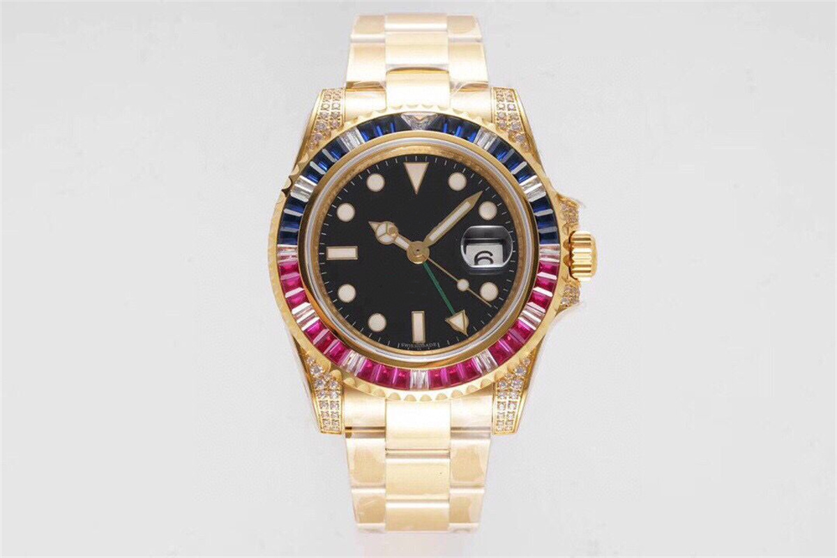 Men's watch has 4-pin outer ring, ear and shoulder protection, diamond inlaid full-automatic mechanical 40mm sapphire glass three bead steel belt safety buckle, Multi-color
Men's watch has 4-pin outer ring, ear and shoulder protection, diamond inlaid full-automatic mechanical 40mm sapphire glass three bead steel belt safety buckle, Multi-color