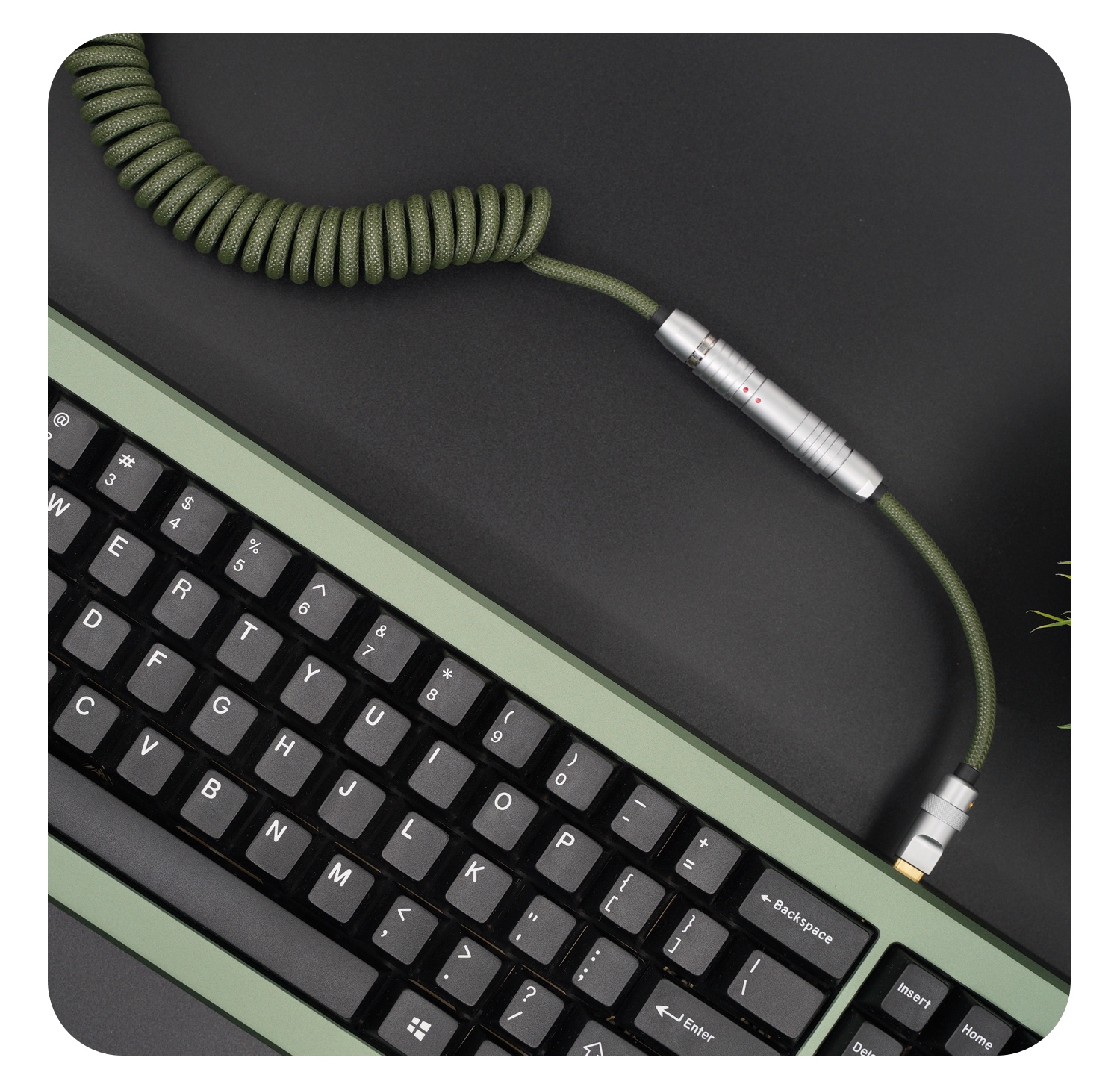 GeekCable Handmade Customized Mechanical Keyboard Data Cable For GMK Theme SP Keycaps Matrix Noah Theme Olive Green Color