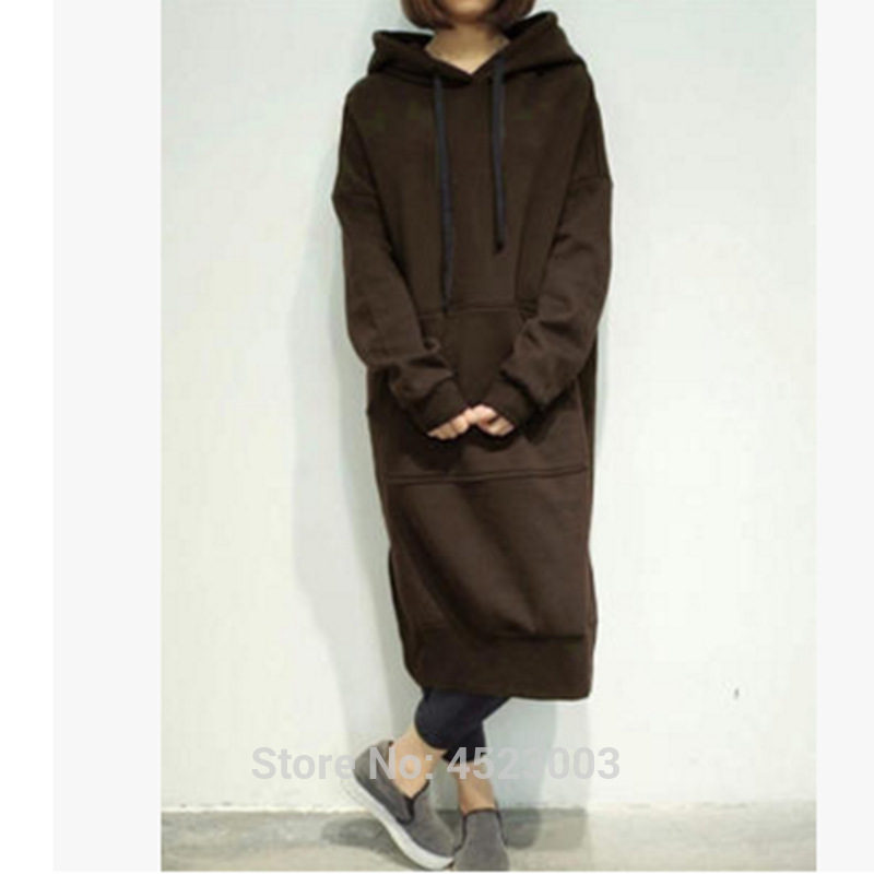 Women's Casual Loose Long Hoodies Sweatshirt Outerwear Jacket Tunic Coat Dress 201030