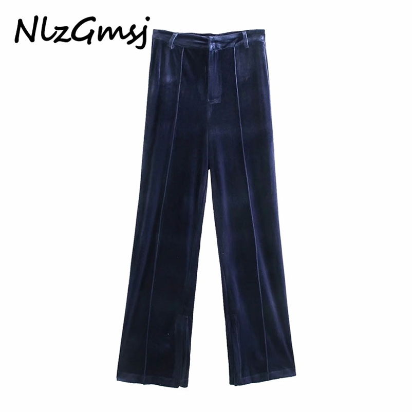 Pant Women vintage straight velvet trouser pant Fashion high waist trousers ins streetwear retro wide leg pant 210628, As picture
Pant Women vintage straight velvet trouser pant Fashion high waist trousers ins streetwear retro wide leg pant 210628, As picture