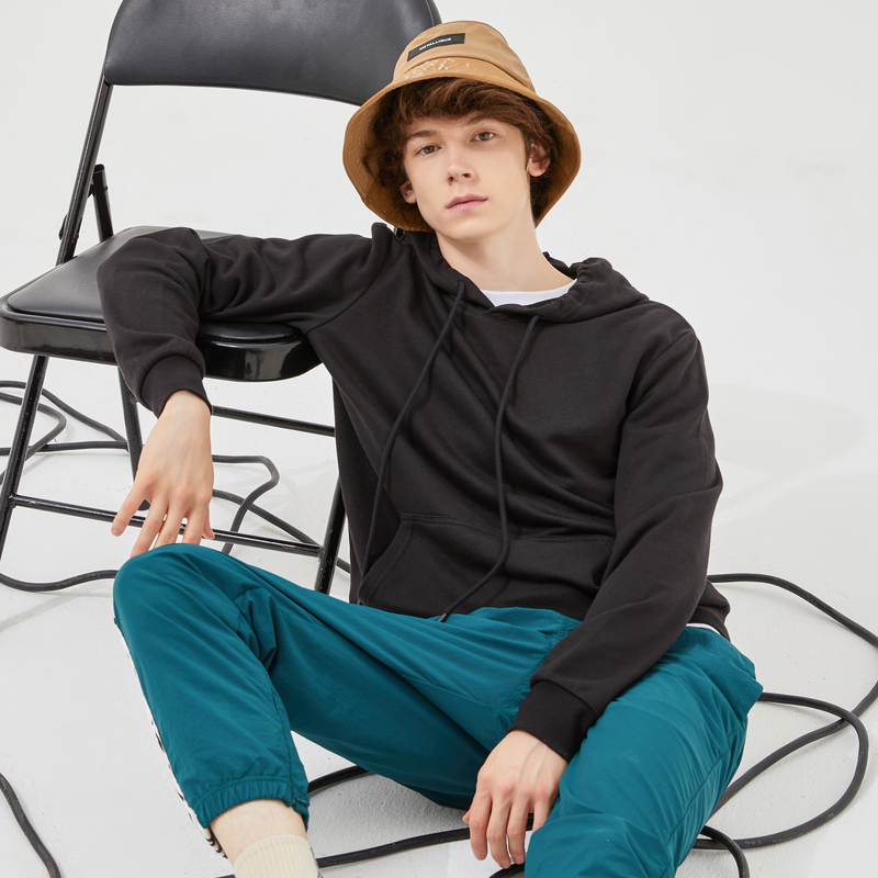 Metersbonwe Spring Ne Multicolor comfort Hoodiesmen Plus Knit Solid color Hooded Sweatshirt 201127