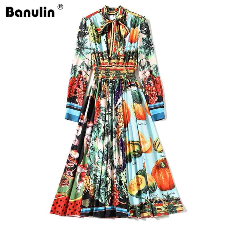 Banulin Women Fashion Autumn Midi Dress Female Bow Tie Collar Long Sleeve Vegetables Floral Print Elastic Waist Vacation 210603, Design and color
Banulin Women Fashion Autumn Midi Dress Female Bow Tie Collar Long Sleeve Vegetables Floral Print Elastic Waist Vacation 210603, Design and color