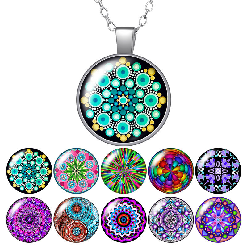 Colorful Patterns Flowers Pattern Dots Round Pendant Necklace 25mm Glass Cabochon Silver Plated Jewelry Women Birthday Gift 50cm
Colorful Patterns Flowers Pattern Dots Round Pendant Necklace 25mm Glass Cabochon Silver Plated Jewelry Women Birthday Gift 50cm