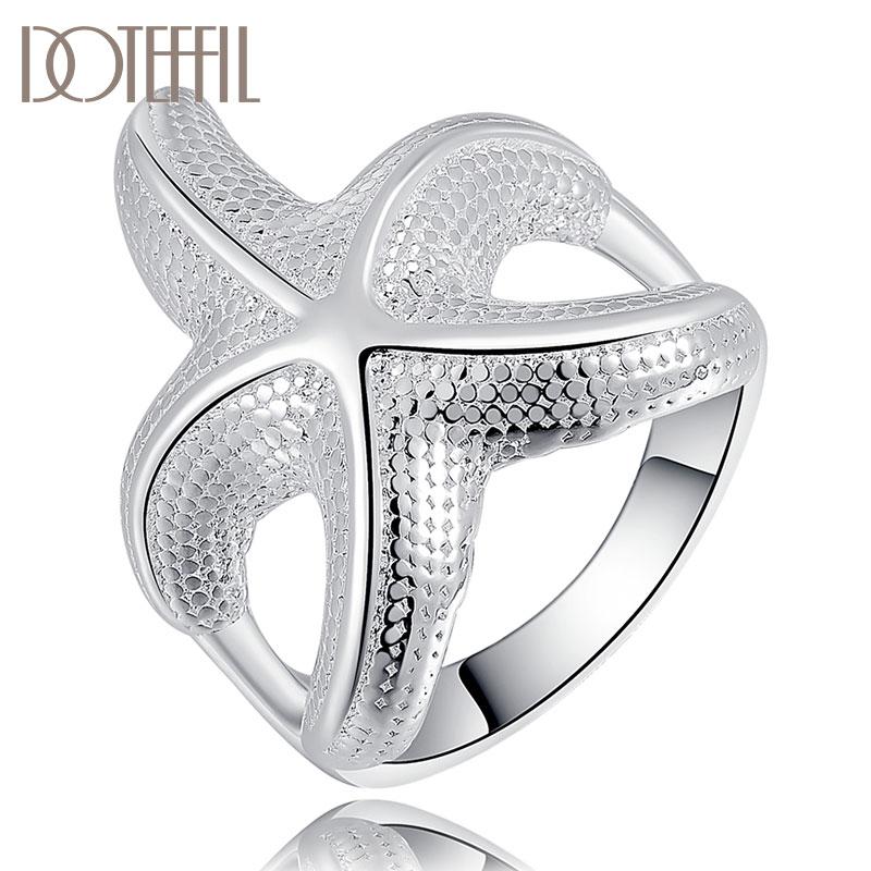 Cluster Rings DOTEFFIL 925 Sterling Silver Starfish Ring Classic For Women Fashion Wedding Engagement Party Gift Charm Jewelry, Golden;silver
Cluster Rings DOTEFFIL 925 Sterling Silver Starfish Ring Classic For Women Fashion Wedding Engagement Party Gift Charm Jewelry, Golden;silver