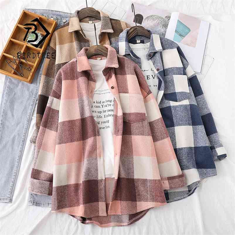 Spring Women Big Plaid Full Sleeve Thick Warm Woolen Shirt Jacket Winter Oversize Tops Stylish Girl Casual Outwear T0N444T 210722, Khaki jacket
Spring Women Big Plaid Full Sleeve Thick Warm Woolen Shirt Jacket Winter Oversize Tops Stylish Girl Casual Outwear T0N444T 210722, Khaki jacket
