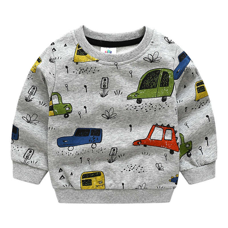 Kids Boys Hoodies Fashion Spring Autumn O-Neck Long Sleeve Full Print Bus Pullover Casual Sweatshirts For 2-10Year 210529