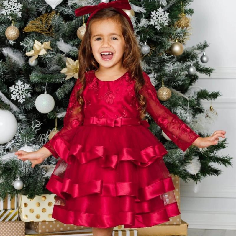 Girl's Dresses 2021 Christmas Long-sleeved Dress For Girl Elegant Bow Wedding Evening Party Girls Princess Birthday Children Kids Clothes, Red;yellow
Girl's Dresses 2021 Christmas Long-sleeved Dress For Girl Elegant Bow Wedding Evening Party Girls Princess Birthday Children Kids Clothes, Red;yellow