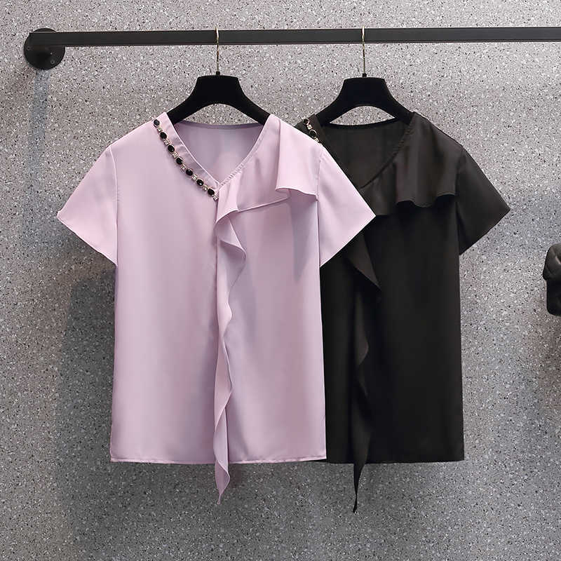 Women Shirt Blouse Big Large Size Plus Size 5XL Summer Casual Women Blouses Short Sleeves Pleat Chiffon Female Tops 210604, Pink
Women Shirt Blouse Big Large Size Plus Size 5XL Summer Casual Women Blouses Short Sleeves Pleat Chiffon Female Tops 210604, Pink