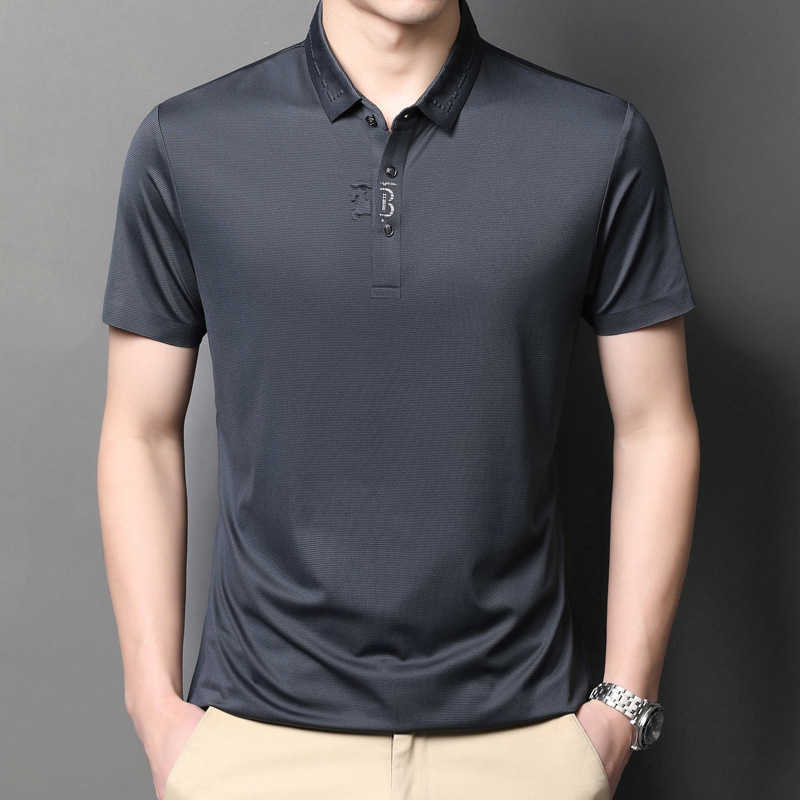 Summer youth short sleeve polo shirt men's Lapel embroidery casual Tshirt solid color thin top, 2003 grey
Summer youth short sleeve polo shirt men's Lapel embroidery casual Tshirt solid color thin top, 2003 grey