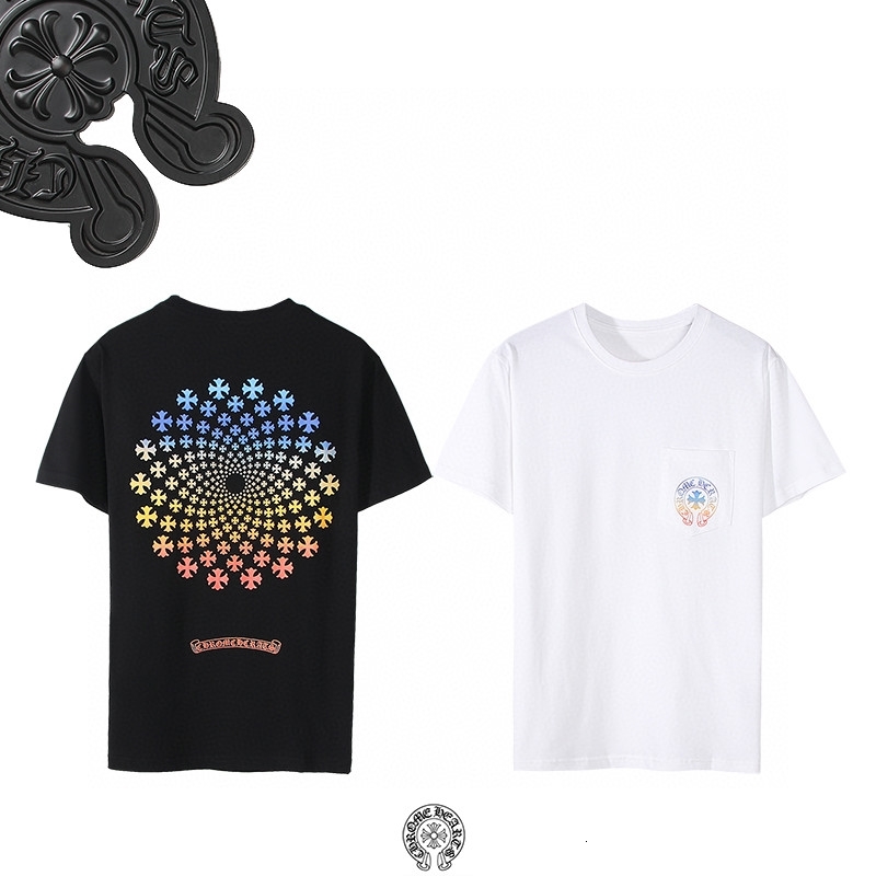 Checked fashion brand ch cro back rainbow cross circle print Casual Short Sleeve T-Shirt, White;black
Checked fashion brand ch cro back rainbow cross circle print Casual Short Sleeve T-Shirt, White;black