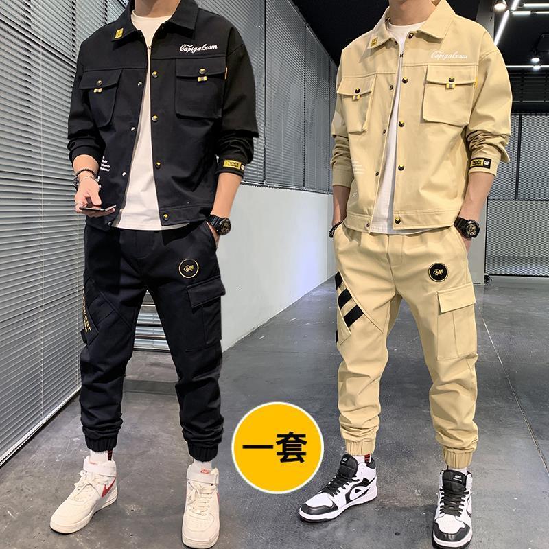 2021 New Casual 2 Korean Cotton Suit Parts Autumn Work Done with Jacket Tools + Ankle Capri Male Cargo Pants Guao
2021 New Casual 2 Korean Cotton Suit Parts Autumn Work Done with Jacket Tools + Ankle Capri Male Cargo Pants Guao