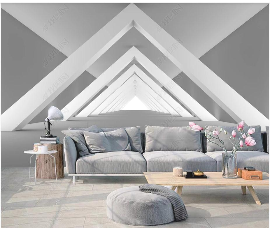 3d customized wallpaper Building extension space 3d stereo background wall modern wallpaper for living room