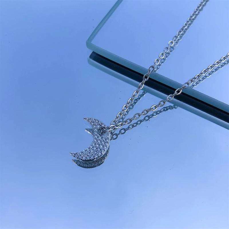 Pendant Necklaces Luxury Zircon Trendy Moon Chain Choker Necklace For Women Fashion Gold Color Metal Jewelry Accessories Girls Gifts, Silver
Pendant Necklaces Luxury Zircon Trendy Moon Chain Choker Necklace For Women Fashion Gold Color Metal Jewelry Accessories Girls Gifts, Silver