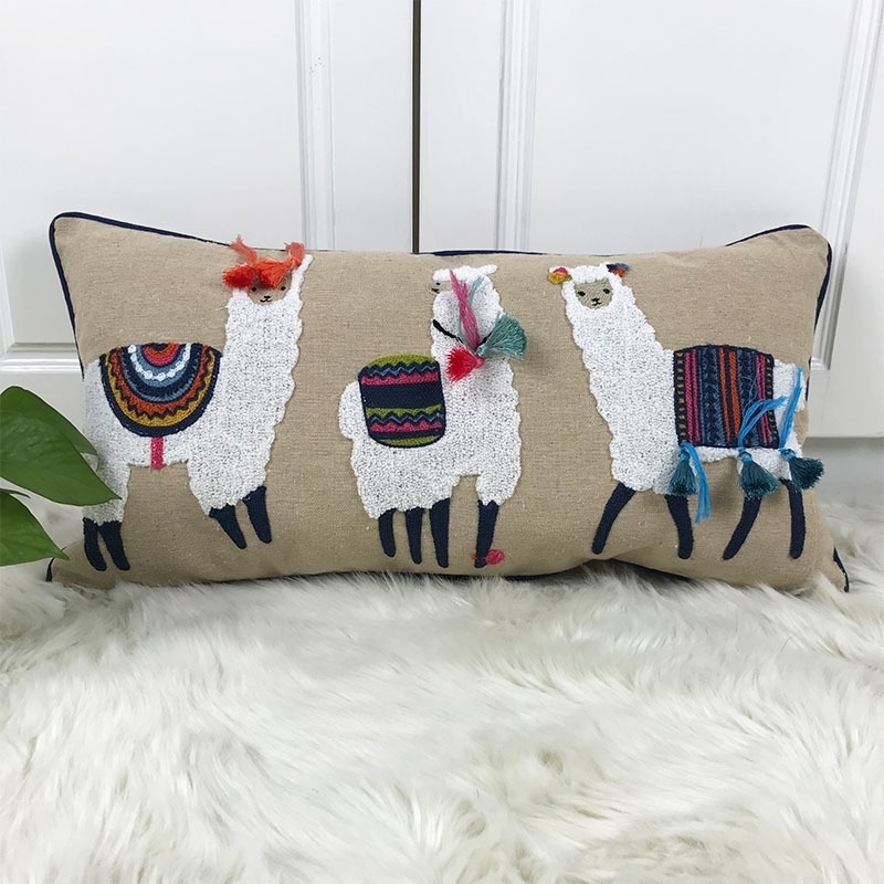Cute Alpaca Cushion Cover Beige Embroidery Pillow Case with Tassels For Sofa Couch Bed Rectangle Home Decorative 30x60cm Y200103, Black
Cute Alpaca Cushion Cover Beige Embroidery Pillow Case with Tassels For Sofa Couch Bed Rectangle Home Decorative 30x60cm Y200103, Black