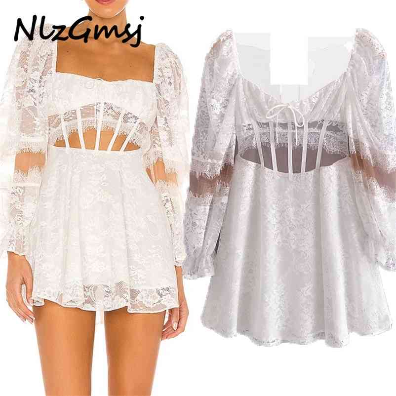 Dress Woman Sexy White Splice Lace Hollow Out Hole Long Sleeve Women Slim Waist Backless es 05 210628, As picture
Dress Woman Sexy White Splice Lace Hollow Out Hole Long Sleeve Women Slim Waist Backless es 05 210628, As picture