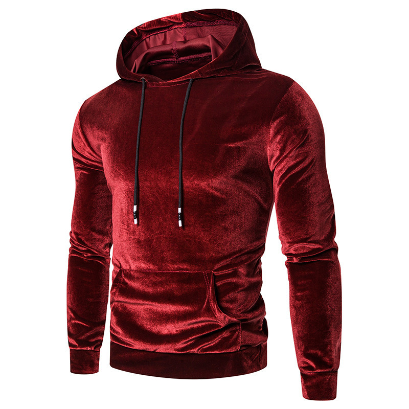 Mens Hoodies Sweatshirt Velour Long Sleeve Autumn Spring Casual Streetwear Coat Boy Solid Color Hooded Slim Male Tracksuits 201020