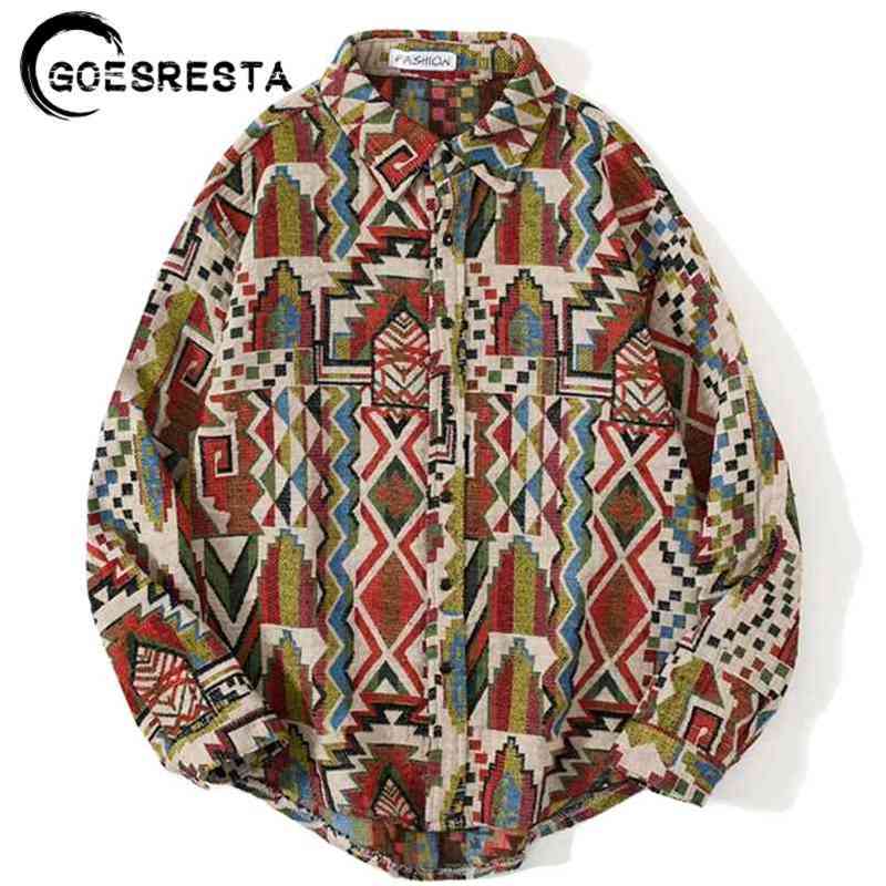 Retro Geometric Pattern Long Sleeve Woolen Shirt Men Streetwear Hip Hop Oversized Shirts Brand Harajuku Casual Fashion Men Shirt 210708, 1053
Retro Geometric Pattern Long Sleeve Woolen Shirt Men Streetwear Hip Hop Oversized Shirts Brand Harajuku Casual Fashion Men Shirt 210708, 1053