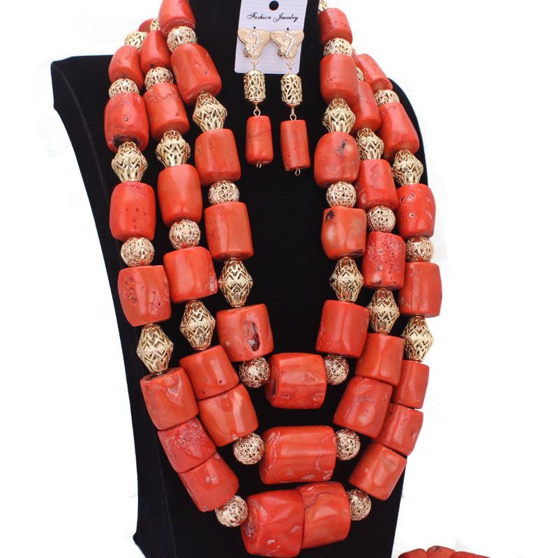 Earrings & Necklace Dudo 15-39mm Coral Beads Jewelry Set Nigeria Big Wedding Necklaces With Gold Dividers Bracelet, As pic
Earrings & Necklace Dudo 15-39mm Coral Beads Jewelry Set Nigeria Big Wedding Necklaces With Gold Dividers Bracelet, As pic