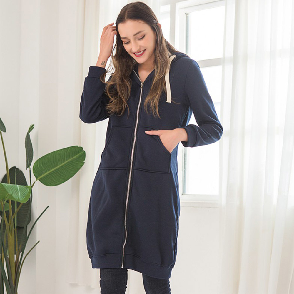 Plus Size Oversized Hoodies Sweatshirt Zipper Hoodies Women Long Jacket Coat Pockets Zip Up Outerwear Hoodies Drop shipping 201102