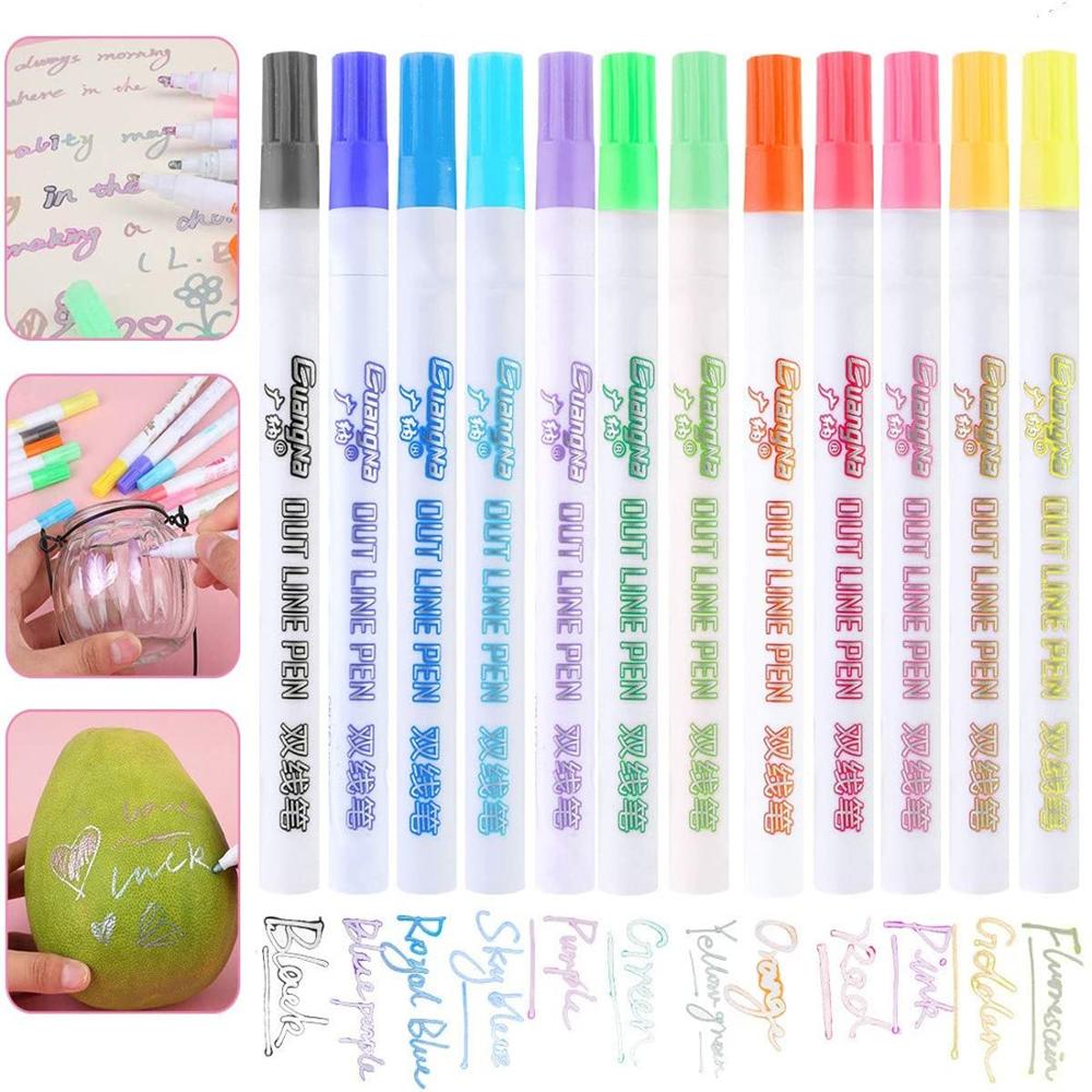12 Magic Double Lines Art Markers Pen Out Line Pen Fine Liner Marker Fineliner Calligraphy Lettering Pen Color Scrapbooking Pens
12 Magic Double Lines Art Markers Pen Out Line Pen Fine Liner Marker Fineliner Calligraphy Lettering Pen Color Scrapbooking Pens