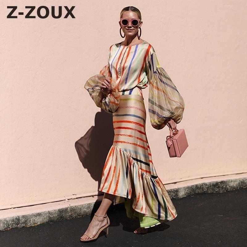 Z-ZOUX Women Sets Striped Lantern Sleeve Women Top With High Waist Long Fish Tail Skirt 2 Piece Set Womens Skirt And Top Set New, White
Z-ZOUX Women Sets Striped Lantern Sleeve Women Top With High Waist Long Fish Tail Skirt 2 Piece Set Womens Skirt And Top Set New, White