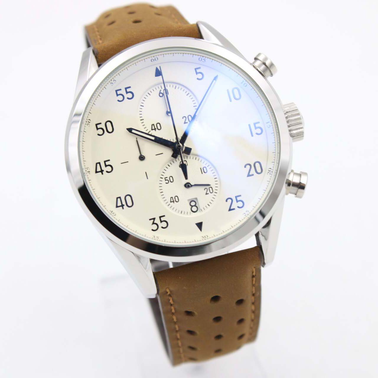 NEW ARRIVAL Watch Chronograph Flyback Stopwatch White Dial Brown Leather Belt Mens Watches Sports Gent Watch VK Chronograph, No watch for shipping
NEW ARRIVAL Watch Chronograph Flyback Stopwatch White Dial Brown Leather Belt Mens Watches Sports Gent Watch VK Chronograph, No watch for shipping