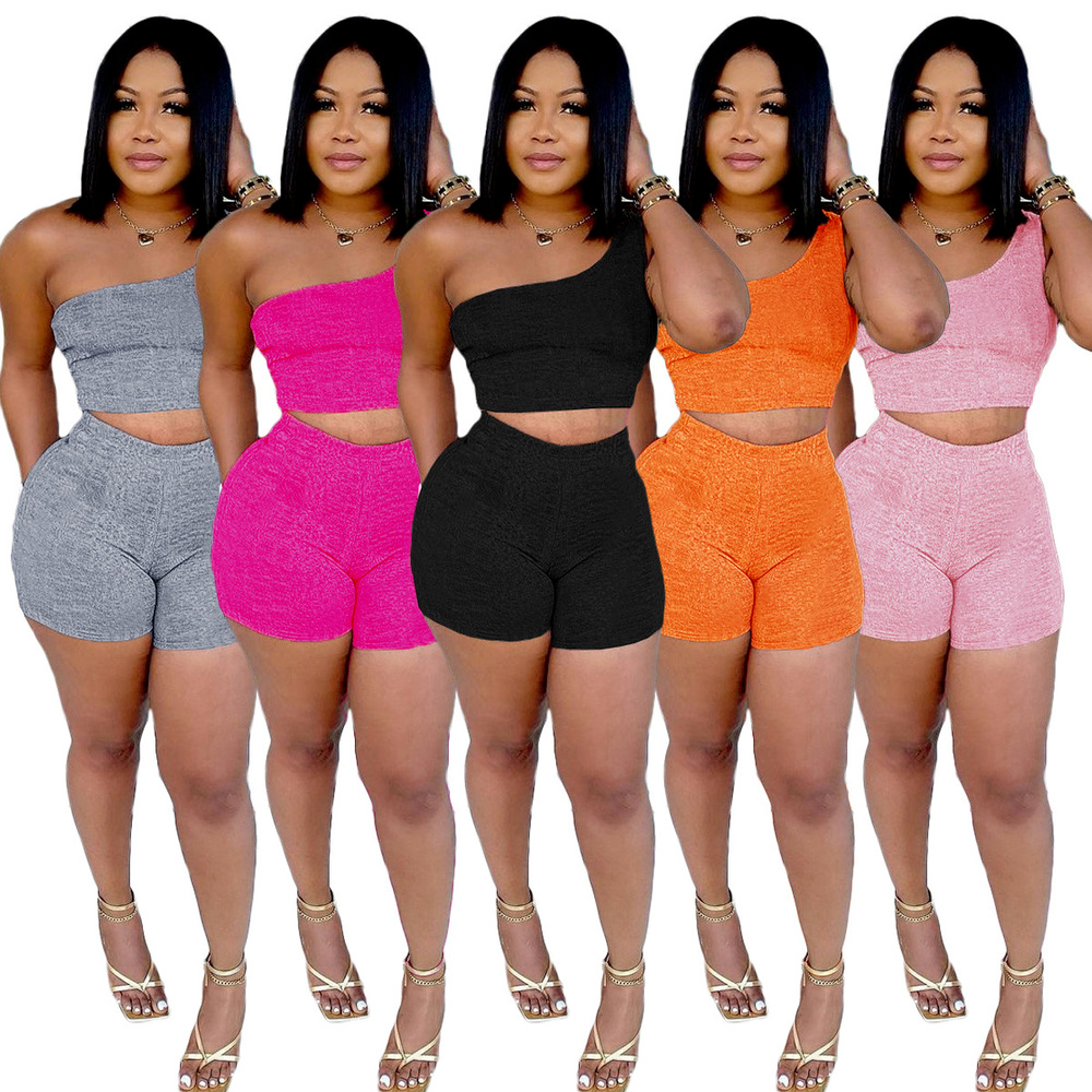 Single Shoulder Asymmertical Solid Two Piece Sets Tracksuits Women 2021 Sporty Crop Tops and Biker Shorts Casual Matching Suit Streetwear, Pink
Single Shoulder Asymmertical Solid Two Piece Sets Tracksuits Women 2021 Sporty Crop Tops and Biker Shorts Casual Matching Suit Streetwear, Pink