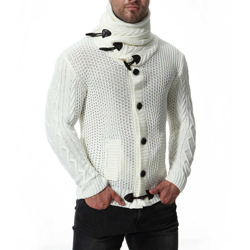 Fashion Thick Sweaters Cardigan Coat Men Slim Fit Jumpers Knit Zipper Warm Winter Business Style Men Clothes 210818