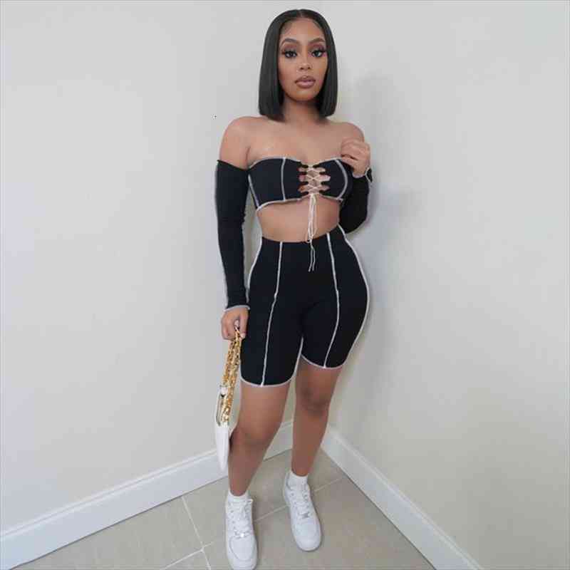 Ensemble Femme 2 Pieces Lace-up Crop Tube Top Casual Summer Womens Clothing Tracksuit Outfit Female High-waist Shorts Sets, Gray
Ensemble Femme 2 Pieces Lace-up Crop Tube Top Casual Summer Womens Clothing Tracksuit Outfit Female High-waist Shorts Sets, Gray