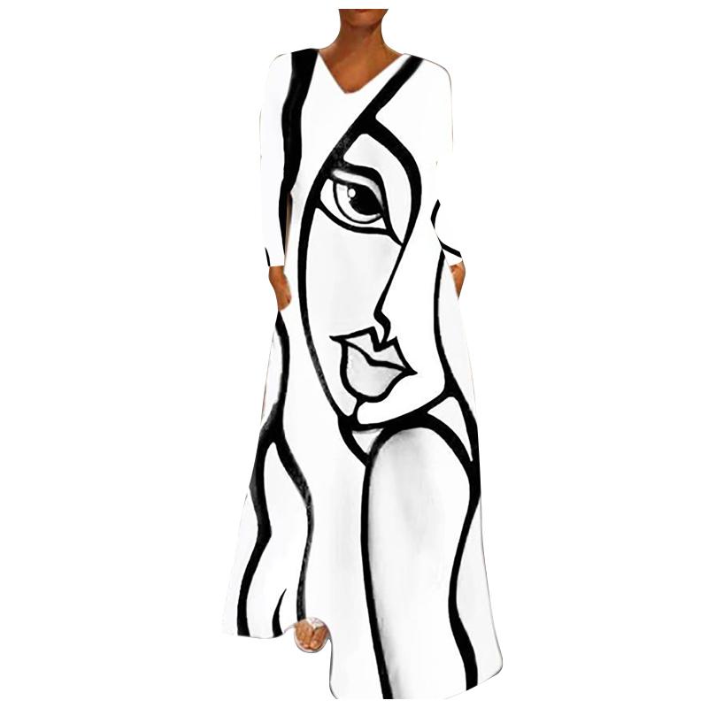 Casual Dresses Women Fashion Hand-Painted Print Dress Long Sleeve O-Neck Loose Knee-Length With Pockets Ladies Sexy, Purple
Casual Dresses Women Fashion Hand-Painted Print Dress Long Sleeve O-Neck Loose Knee-Length With Pockets Ladies Sexy, Purple