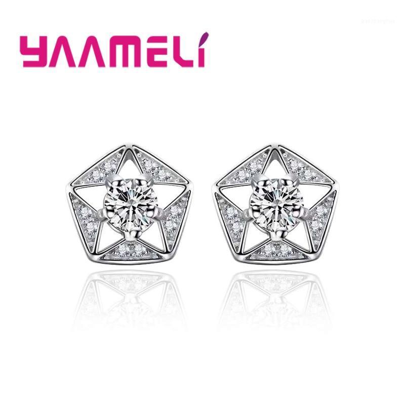 Elegant Luxury Style Punk 925 Sterling Silver Geometric Pentagram Sparkling White/Purple Crystal Stud Earrings For Lady, Golden;silver
Elegant Luxury Style Punk 925 Sterling Silver Geometric Pentagram Sparkling White/Purple Crystal Stud Earrings For Lady, Golden;silver