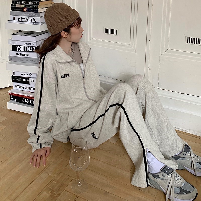 women's two piece pants casual sports suit female spring and autumn loose student port style fashion western wide leg pants two-pi, White
women's two piece pants casual sports suit female spring and autumn loose student port style fashion western wide leg pants two-pi, White