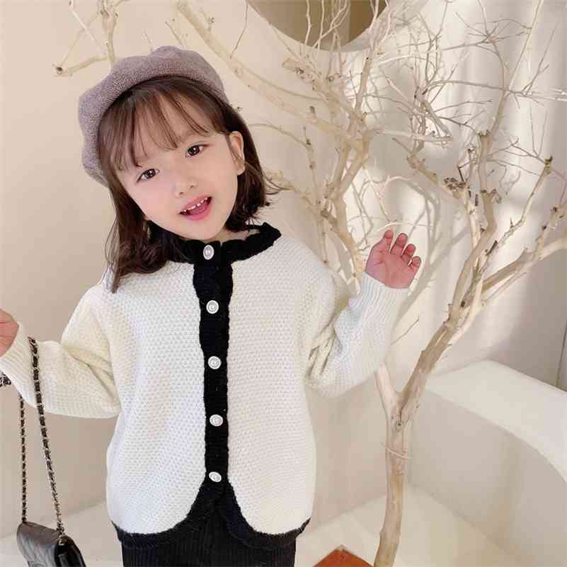 Autumn girls fashion knitted Pearl clasp cardigans kids 2 colors colour blocking long sleeve sweaters 210708, Black
Autumn girls fashion knitted Pearl clasp cardigans kids 2 colors colour blocking long sleeve sweaters 210708, Black