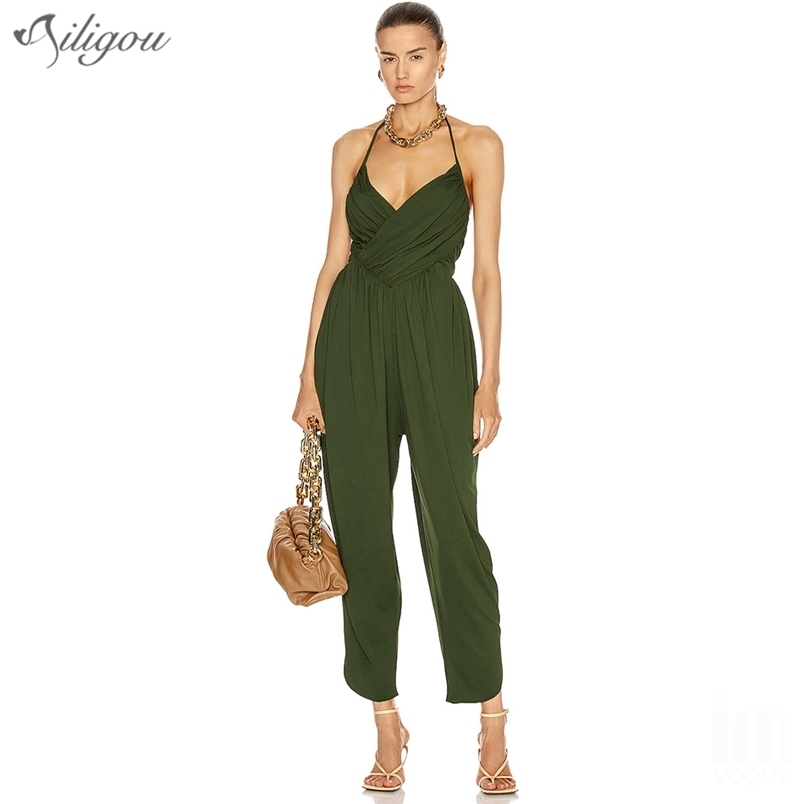 Free Summer Women's Army Green Sexy Sleeveless Halter V-neck Pleated Celebrity Party Jumpsuit 210525, Black
Free Summer Women's Army Green Sexy Sleeveless Halter V-neck Pleated Celebrity Party Jumpsuit 210525, Black