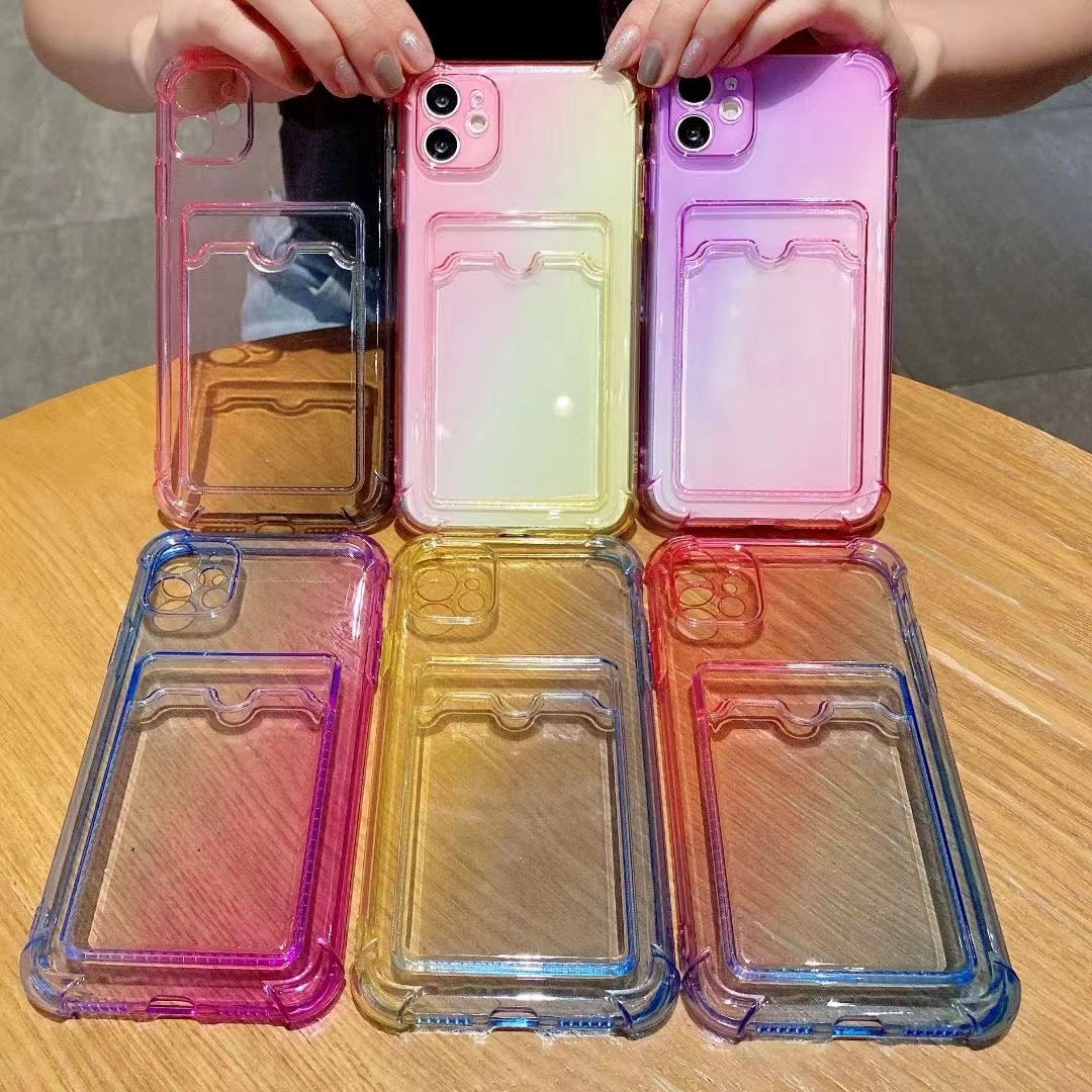 Card Slot Gradient Transparent Shockproof TPU Phone Cases For iPhone 12 Pro Max Mini 11 XR XS X 8 7 Plus Fashion Credit ID Cards Pocket Soft Clear Dual Color Back Cover, Please let us know the color you want
Card Slot Gradient Transparent Shockproof TPU Phone Cases For iPhone 12 Pro Max Mini 11 XR XS X 8 7 Plus Fashion Credit ID Cards Pocket Soft Clear Dual Color Back Cover, Please let us know the color you want