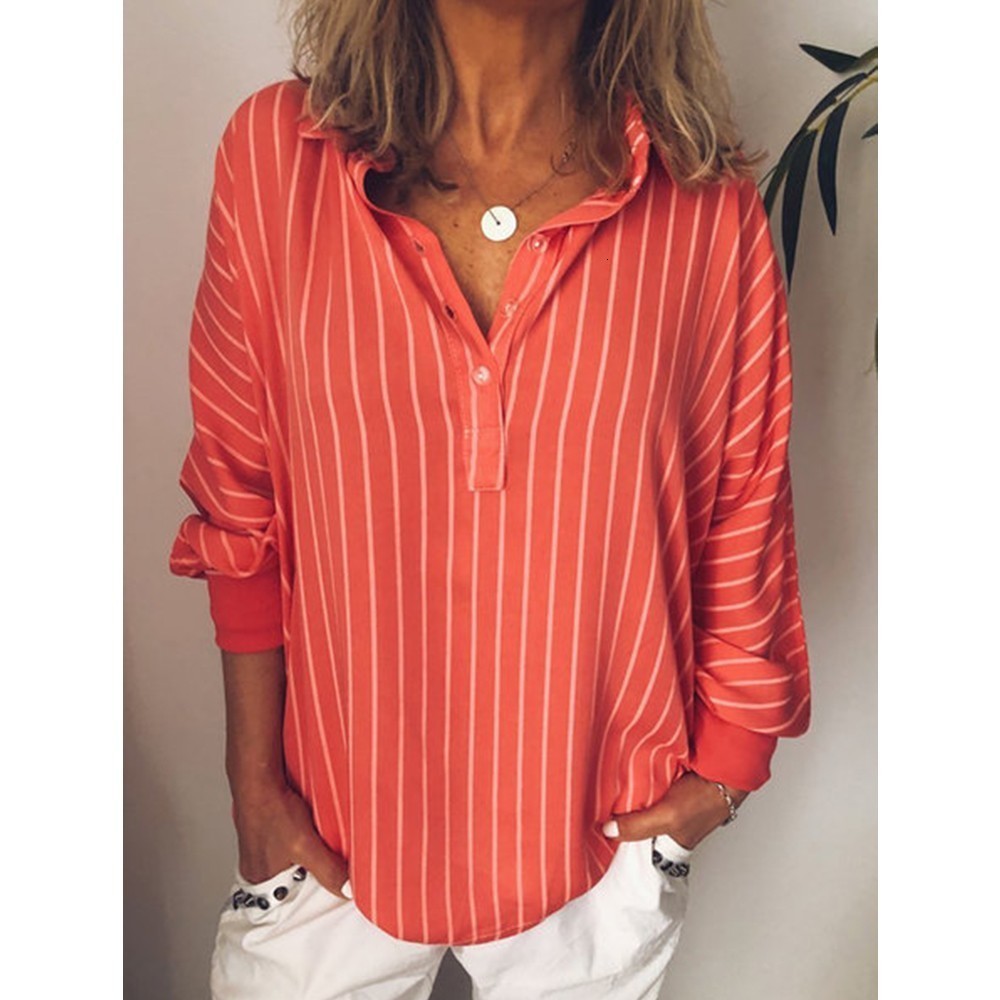 2021 New Fashion Summer Woman Blouses Stripe Loose Casual Striped Lapel Girl Long Sleeve Shirt Top Blouse Button Female Clothing S1zq, Red
2021 New Fashion Summer Woman Blouses Stripe Loose Casual Striped Lapel Girl Long Sleeve Shirt Top Blouse Button Female Clothing S1zq, Red