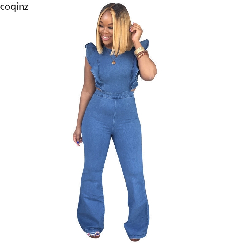 Plus Size Summer Bodycon Rompers Womens Jumpsuits Body Femme Overalls Denim Jumpsuite Bodysuit Sexy Macacao Feminino LD8327 T200509