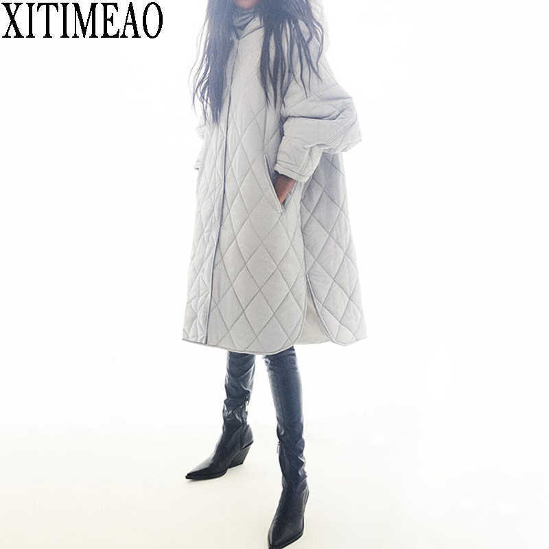 ZA Women Fashion Thickened Hooded Long Cotton Padded Clothes Warm Parka Coat Vintage Sleeve Female Outerwear Chic Tops 210604, Grey
ZA Women Fashion Thickened Hooded Long Cotton Padded Clothes Warm Parka Coat Vintage Sleeve Female Outerwear Chic Tops 210604, Grey