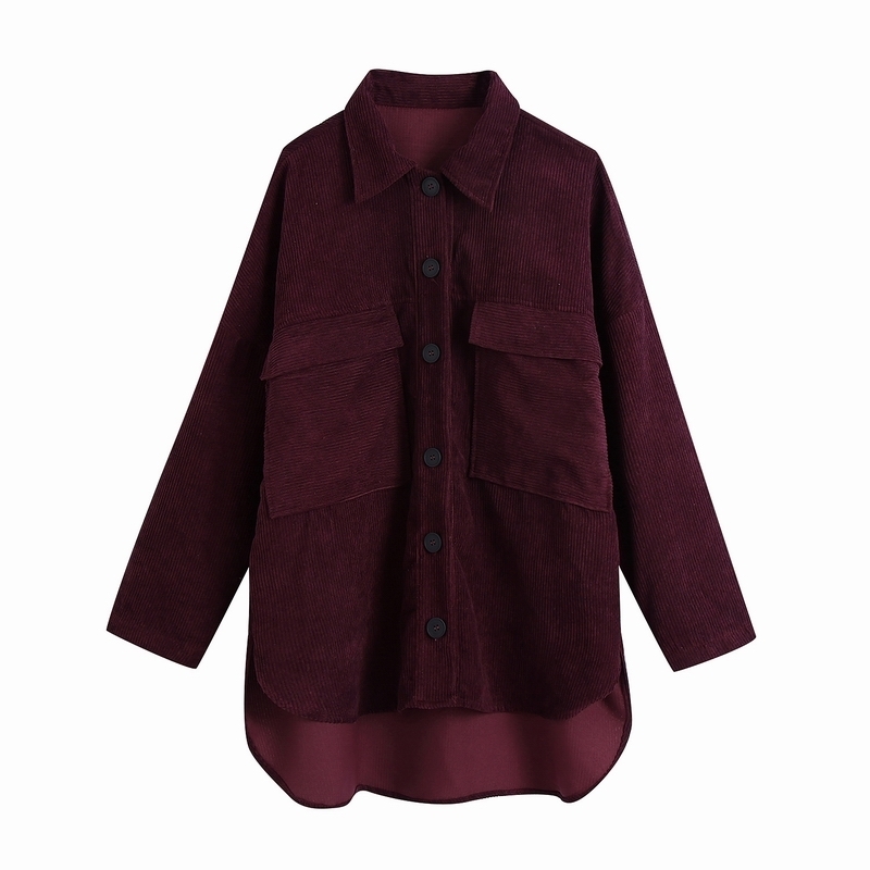 Wide Women Shirt Autumn Fashion Corduroy Material Long Sleeve Modern Lady Casual Top 210602, Burgundy
Wide Women Shirt Autumn Fashion Corduroy Material Long Sleeve Modern Lady Casual Top 210602, Burgundy