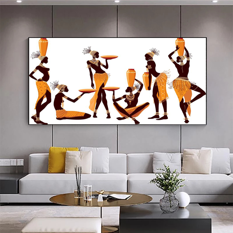 African Woman Art Canvas Prints Wall Art Pictures For Living Room Home Decor Indoor Decorations Abstract Portrait Wall Painting