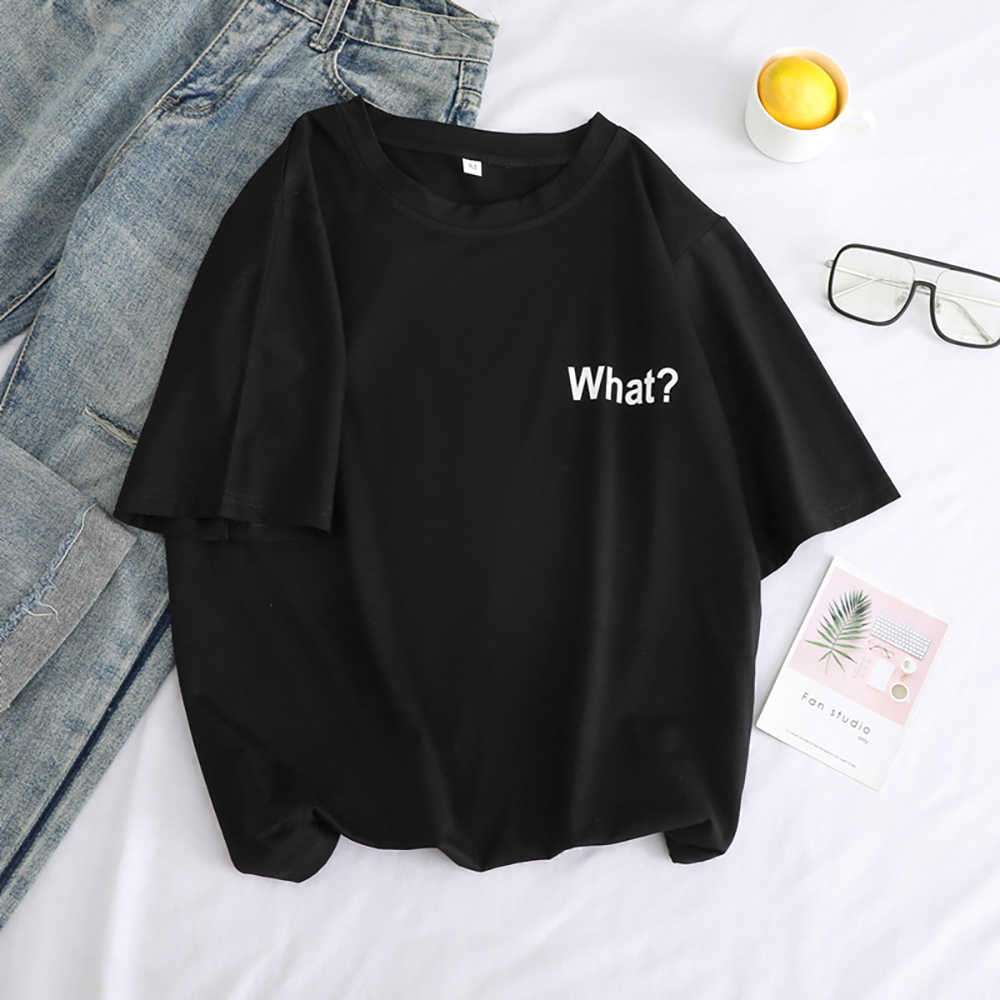 Green Print T-shirt Woman Short Sleeve Shirts Casual Loose Black White Aesthetic Tshirt Women Cute Tops Plus Size Summer Tees T200614