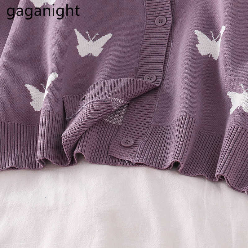Butterfly Women Knitted Cardigan Long Sleeve Single Breasted Fashion Kardigan Casual Loose Cardigans Chic Korean Tops 210601