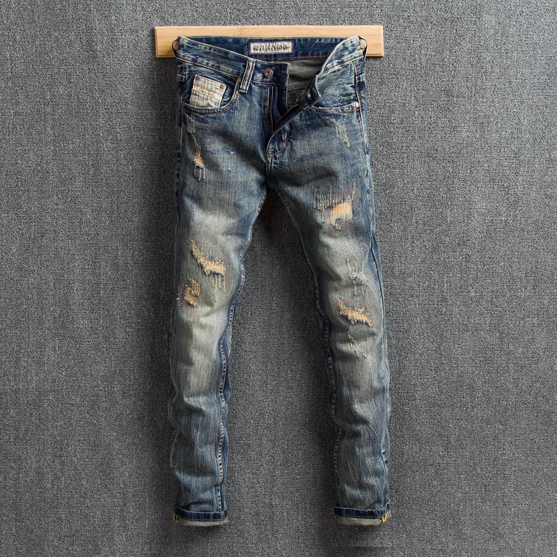 2021 New Desenhador Do Vintage Retro Lavagem Magro Destrudo Rasgado De Brim Dos Homens Denim Calas Afligido Ghs3, Retro color
2021 New Desenhador Do Vintage Retro Lavagem Magro Destrudo Rasgado De Brim Dos Homens Denim Calas Afligido Ghs3, Retro color