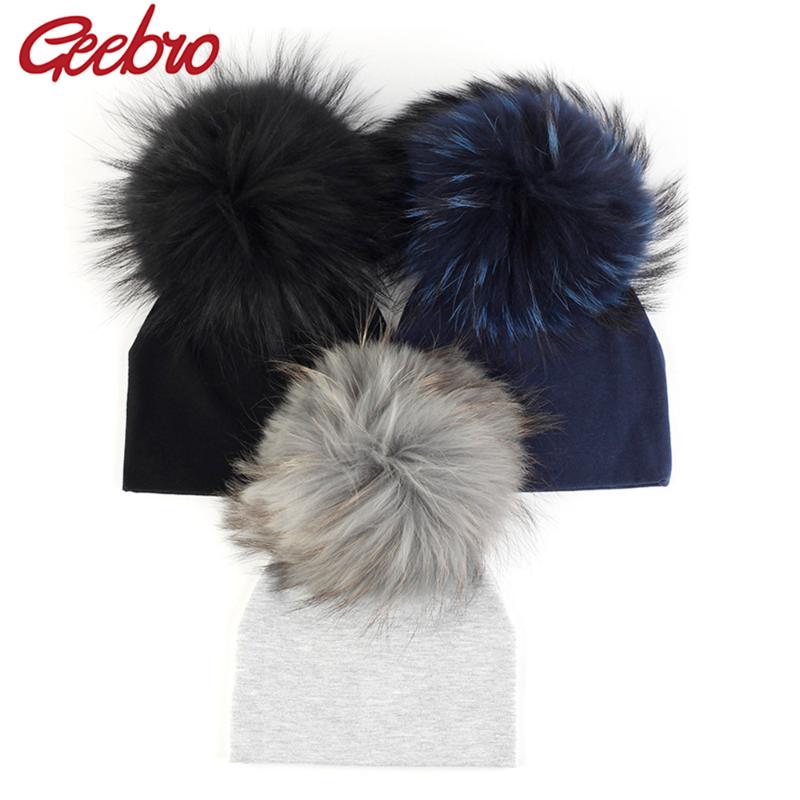 Beanies Geebro 0-3 Month Children Winter Warm Solid Color Baby Fashion Hats Born With Real Fur Pompom Toddler Caps Bonnet
Beanies Geebro 0-3 Month Children Winter Warm Solid Color Baby Fashion Hats Born With Real Fur Pompom Toddler Caps Bonnet