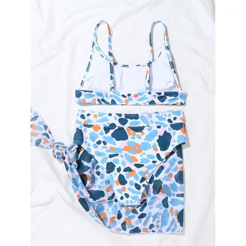 Sexy 3pcs Swimsuit Set Women Blue Leopard Print Bikini With Sarong Beach Skirt Women' Swimwear, As pic
Sexy 3pcs Swimsuit Set Women Blue Leopard Print Bikini With Sarong Beach Skirt Women' Swimwear, As pic