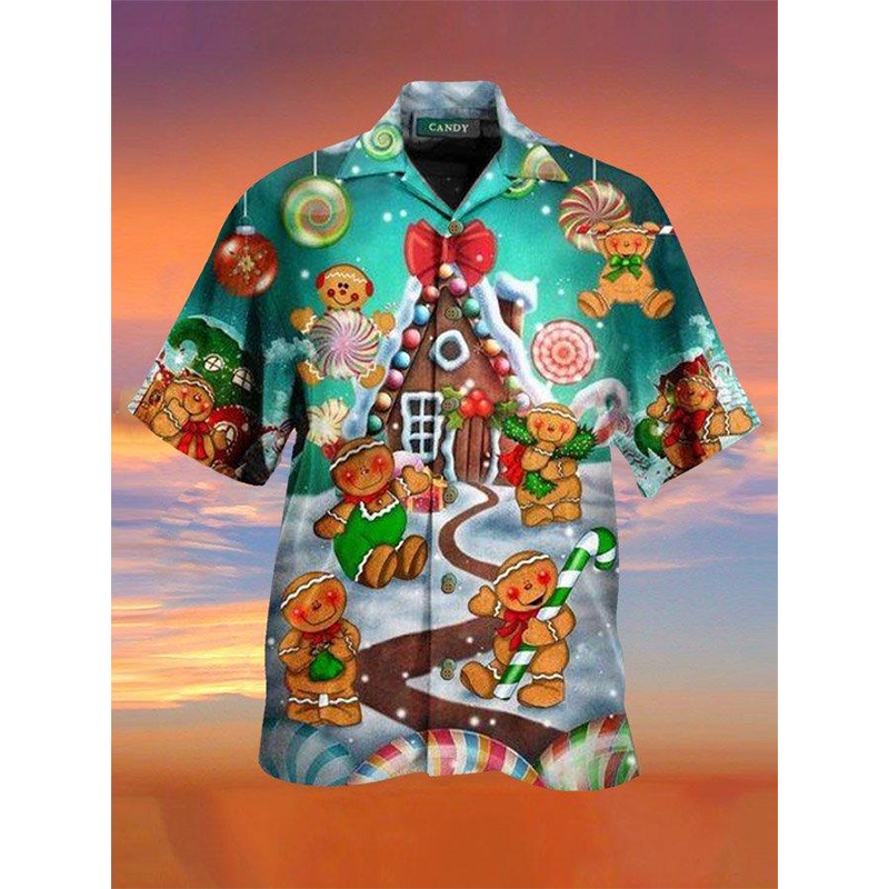 Christmas house print Hawaiian style men's short-sleeved shirt geometric print party beach daily casual top, Variety
Christmas house print Hawaiian style men's short-sleeved shirt geometric print party beach daily casual top, Variety