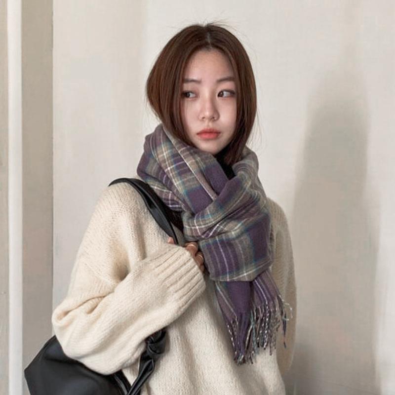 Scarves Gentle Grape Purple Plaid Scarf Female Winter Korea Wild 2021 Net Red Thickened Student Shawl Fast Delivery Acrylic, Blue;gray
Scarves Gentle Grape Purple Plaid Scarf Female Winter Korea Wild 2021 Net Red Thickened Student Shawl Fast Delivery Acrylic, Blue;gray