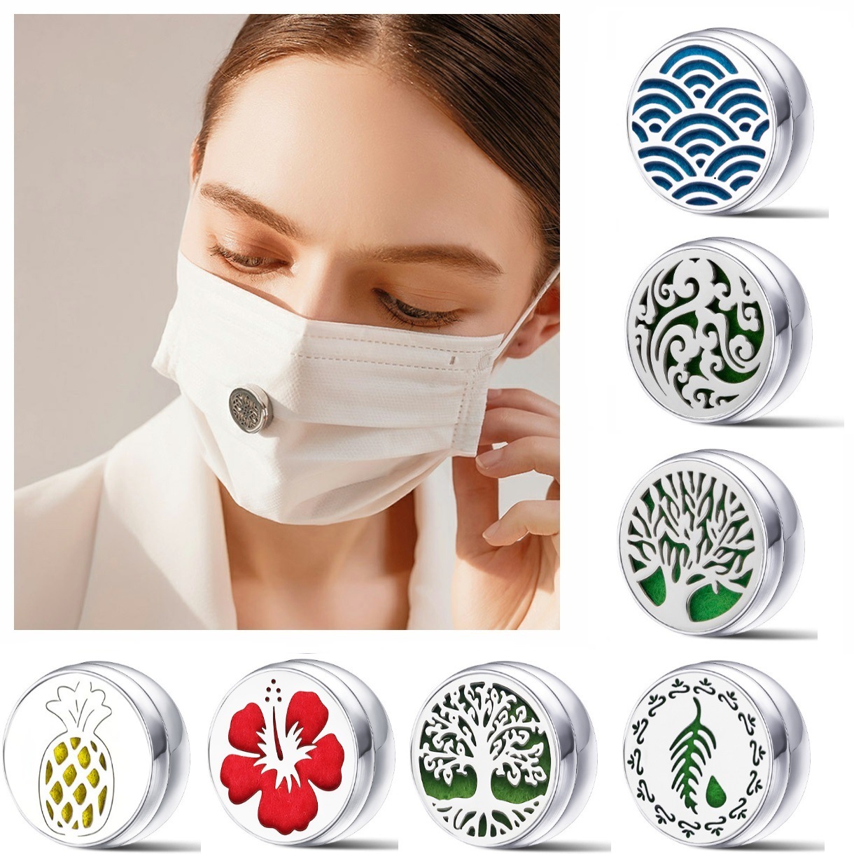 Fashion Magnet Face Mask Incense Diffuser Essential Oil Locket on Facial Masks Magnetic Clip Aroma Air Freshener
Fashion Magnet Face Mask Incense Diffuser Essential Oil Locket on Facial Masks Magnetic Clip Aroma Air Freshener